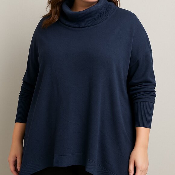 BloomChic Sweaters - Bloomchic Navy Oversized Cowl Neck Sweater